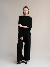 Cashmere Mix Asymmetric Poncho