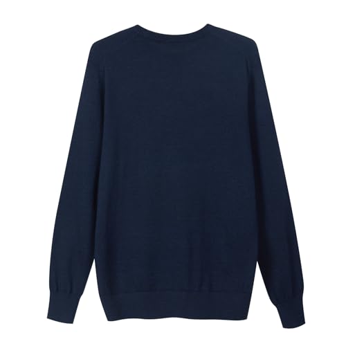 Men's Basic Crew Neck Sweater, 100% Merino Wool, Solid Colour, Long Sleeves, Regular Fit