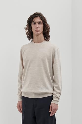 Men's Basic Crew Neck Sweater, 100% Merino Wool, Solid Colour, Long Sleeves, Regular Fit