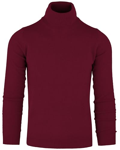 Cashmere Zone - Turtleneck Men's Winter Pullover Sweater Long Sleeve High Neck Warm Made of 5% Cashmere 25% Wool, 30% Viscose and 40% Polyamide