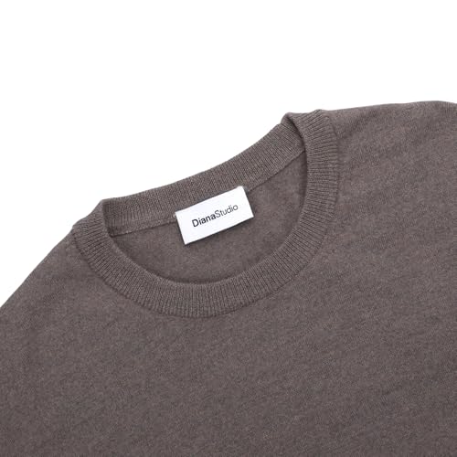 Men's Basic Crew Neck Sweater, 100% Merino Wool, Solid Colour, Long Sleeves, Regular Fit