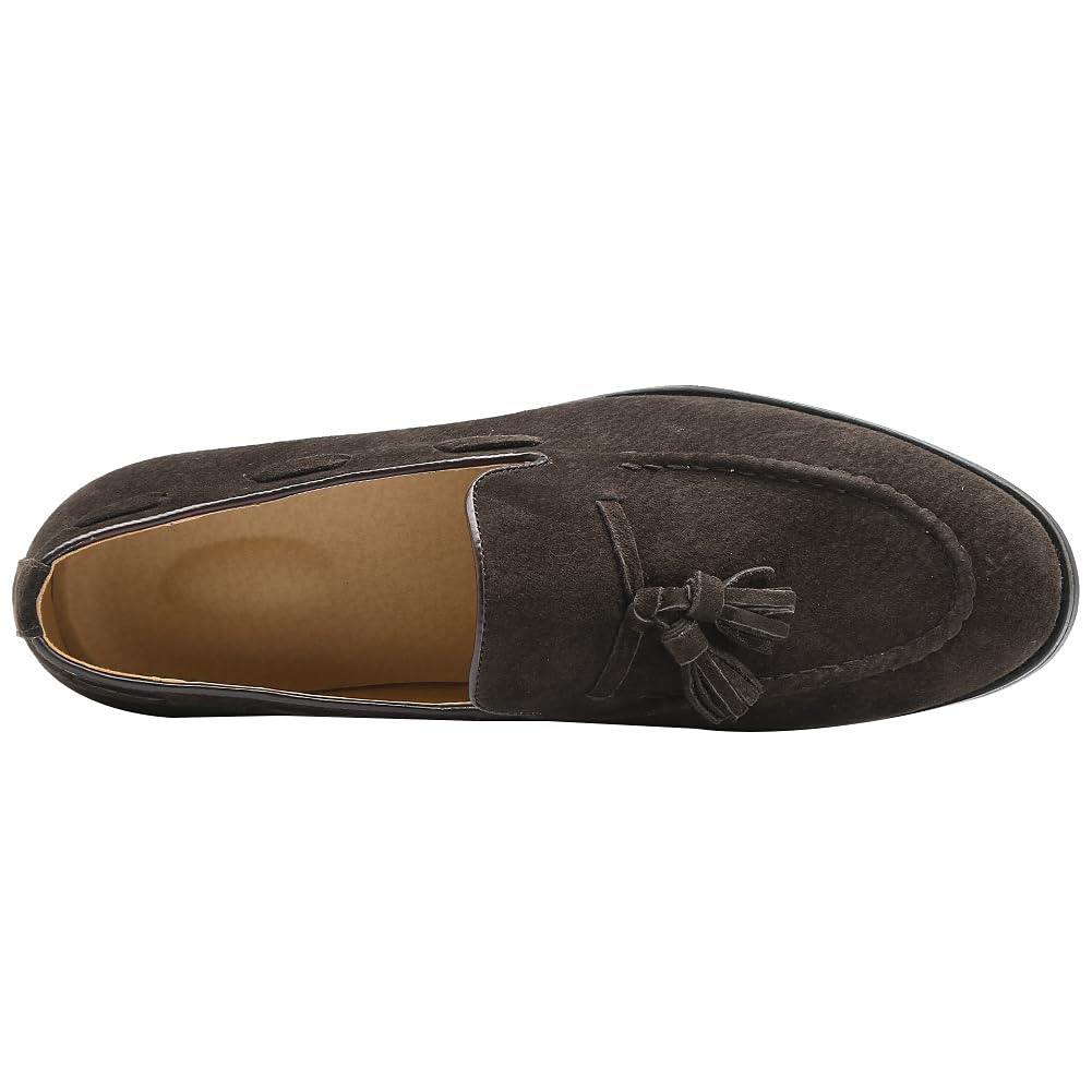 rismart Uomo Fatto a Mano Nappe Mocassini Scamosciato Scivolare su Formale Loafers Scarpe