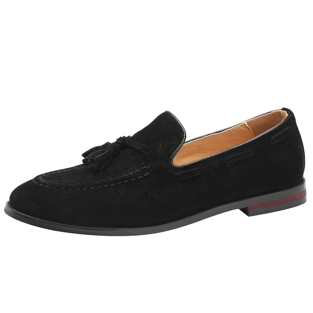 rismart Uomo Fatto a Mano Nappe Mocassini Scamosciato Scivolare su Formale Loafers Scarpe