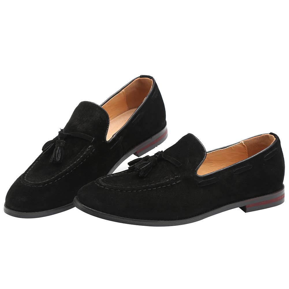 rismart Uomo Fatto a Mano Nappe Mocassini Scamosciato Scivolare su Formale Loafers Scarpe