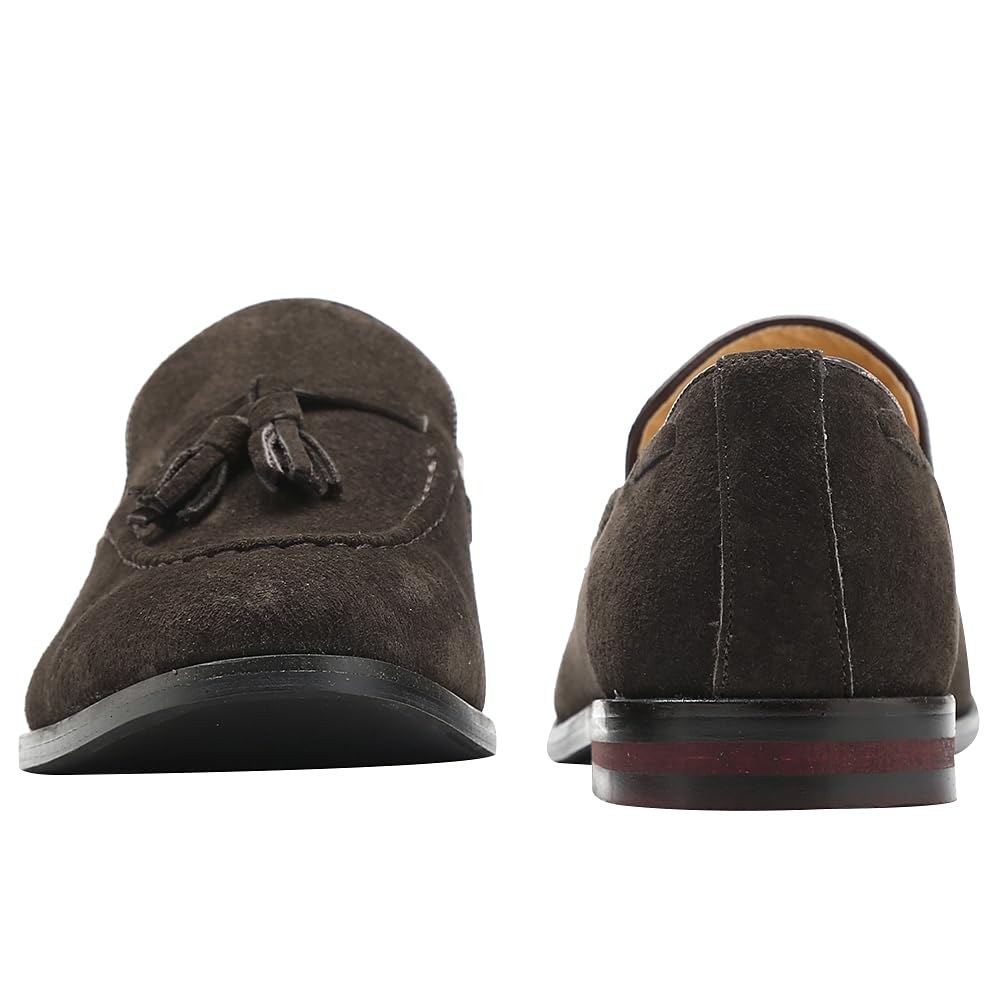 rismart Uomo Fatto a Mano Nappe Mocassini Scamosciato Scivolare su Formale Loafers Scarpe