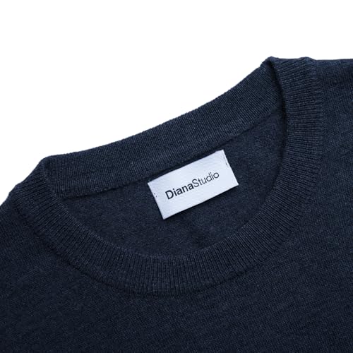 Men's Basic Crew Neck Sweater, 100% Merino Wool, Solid Colour, Long Sleeves, Regular Fit