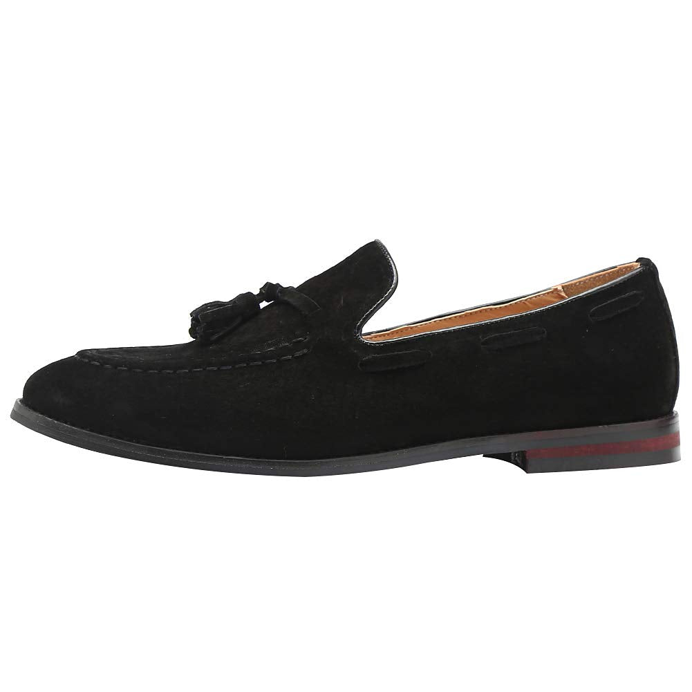 rismart Uomo Fatto a Mano Nappe Mocassini Scamosciato Scivolare su Formale Loafers Scarpe