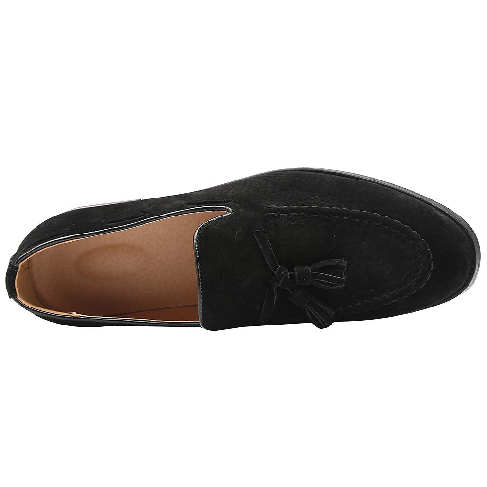 rismart Uomo Fatto a Mano Nappe Mocassini Scamosciato Scivolare su Formale Loafers Scarpe