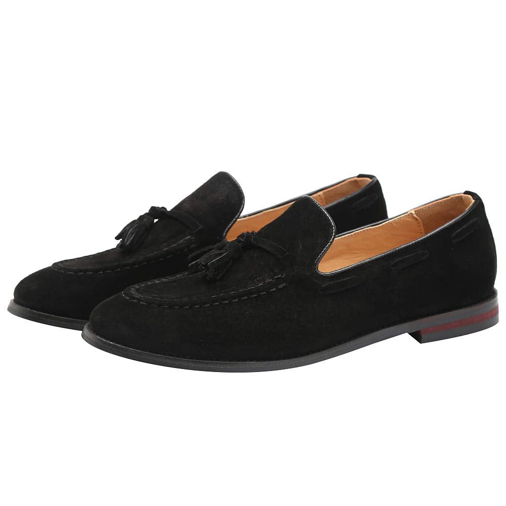 rismart Uomo Fatto a Mano Nappe Mocassini Scamosciato Scivolare su Formale Loafers Scarpe