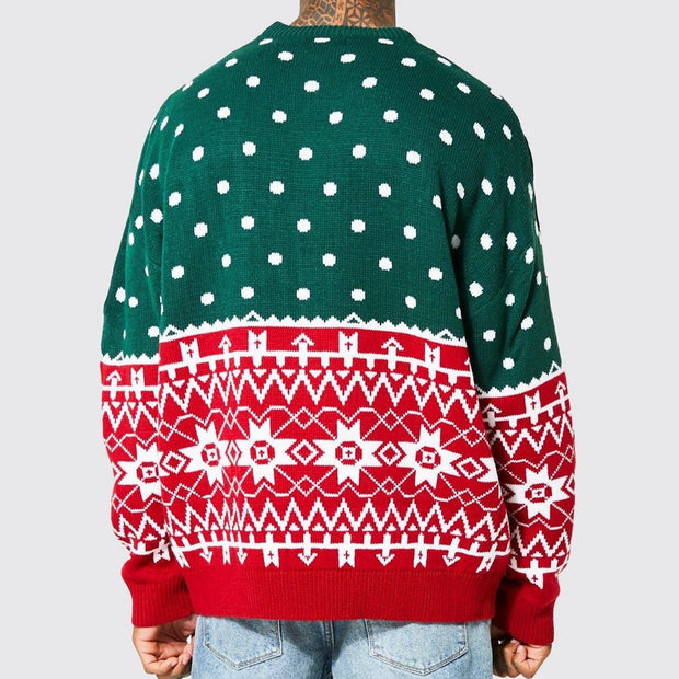 European And American Autumn And Winter Christmas Knitwear Christmas Jacquard Loose Pullover