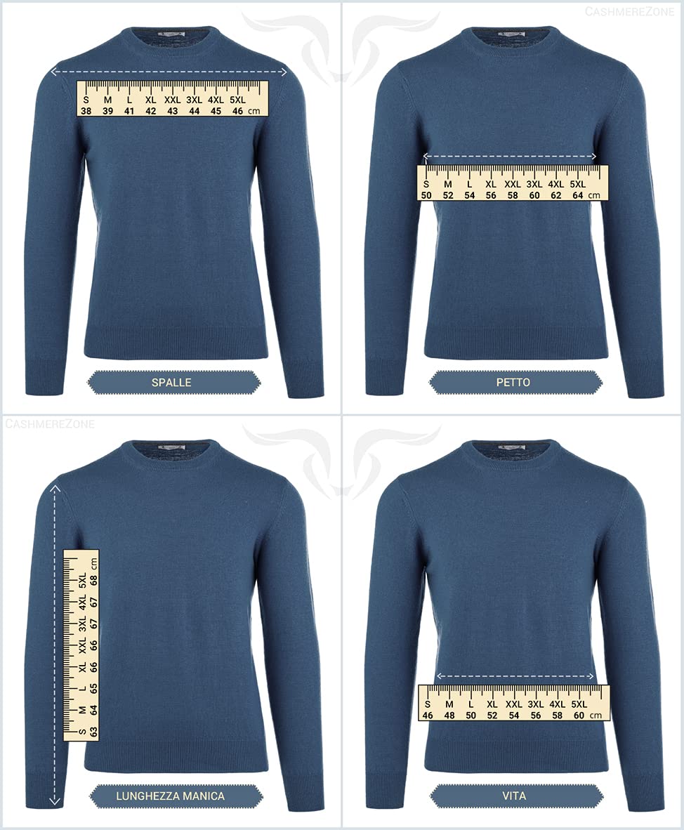 Cashmere Zone - Turtleneck Men's Winter Pullover Sweater Long Sleeve High Neck Warm Made of 5% Cashmere 25% Wool, 30% Viscose and 40% Polyamide