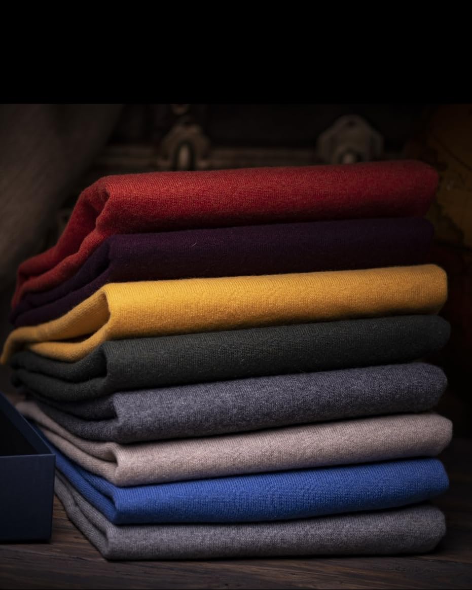 Cashmere Zone - Turtleneck Men's Winter Pullover Sweater Long Sleeve High Neck Warm Made of 5% Cashmere 25% Wool, 30% Viscose and 40% Polyamide