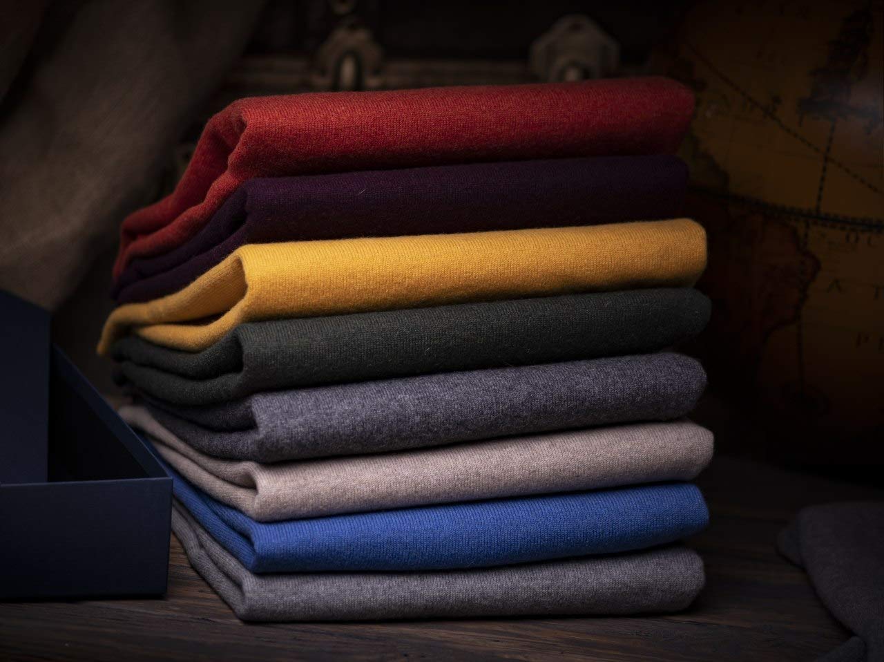 Cashmere Zone - Turtleneck Men's Winter Pullover Sweater Long Sleeve High Neck Warm Made of 5% Cashmere 25% Wool, 30% Viscose and 40% Polyamide