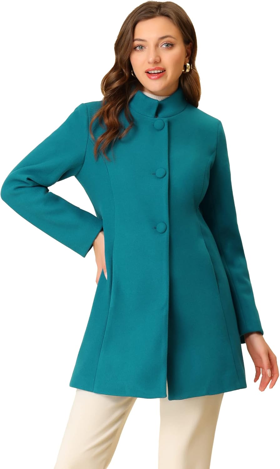 Cappotto bottonato in poliestere - women