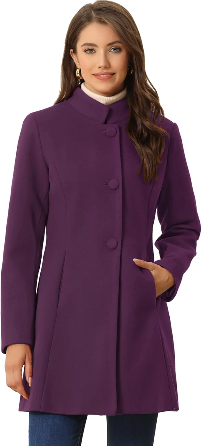 Cappotto bottonato in poliestere - women