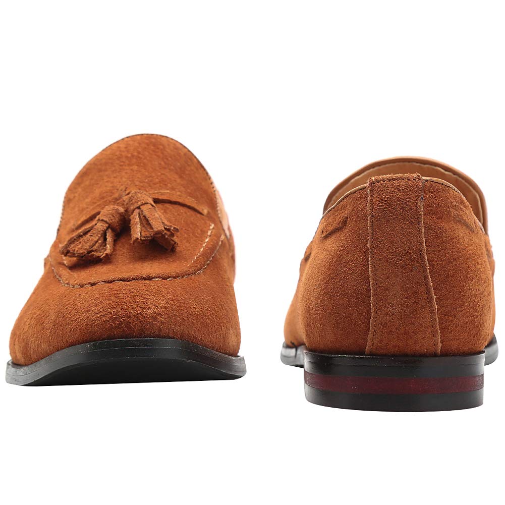 rismart Uomo Fatto a Mano Nappe Mocassini Scamosciato Scivolare su Formale Loafers Scarpe