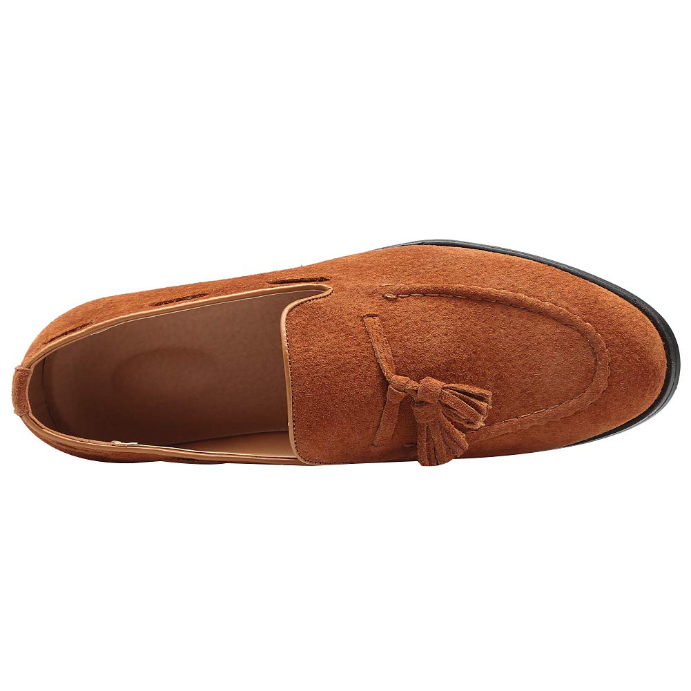 rismart Uomo Fatto a Mano Nappe Mocassini Scamosciato Scivolare su Formale Loafers Scarpe