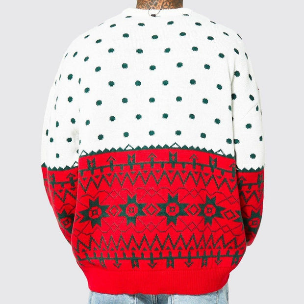 European And American Autumn And Winter Christmas Knitwear Christmas Jacquard Loose Pullover