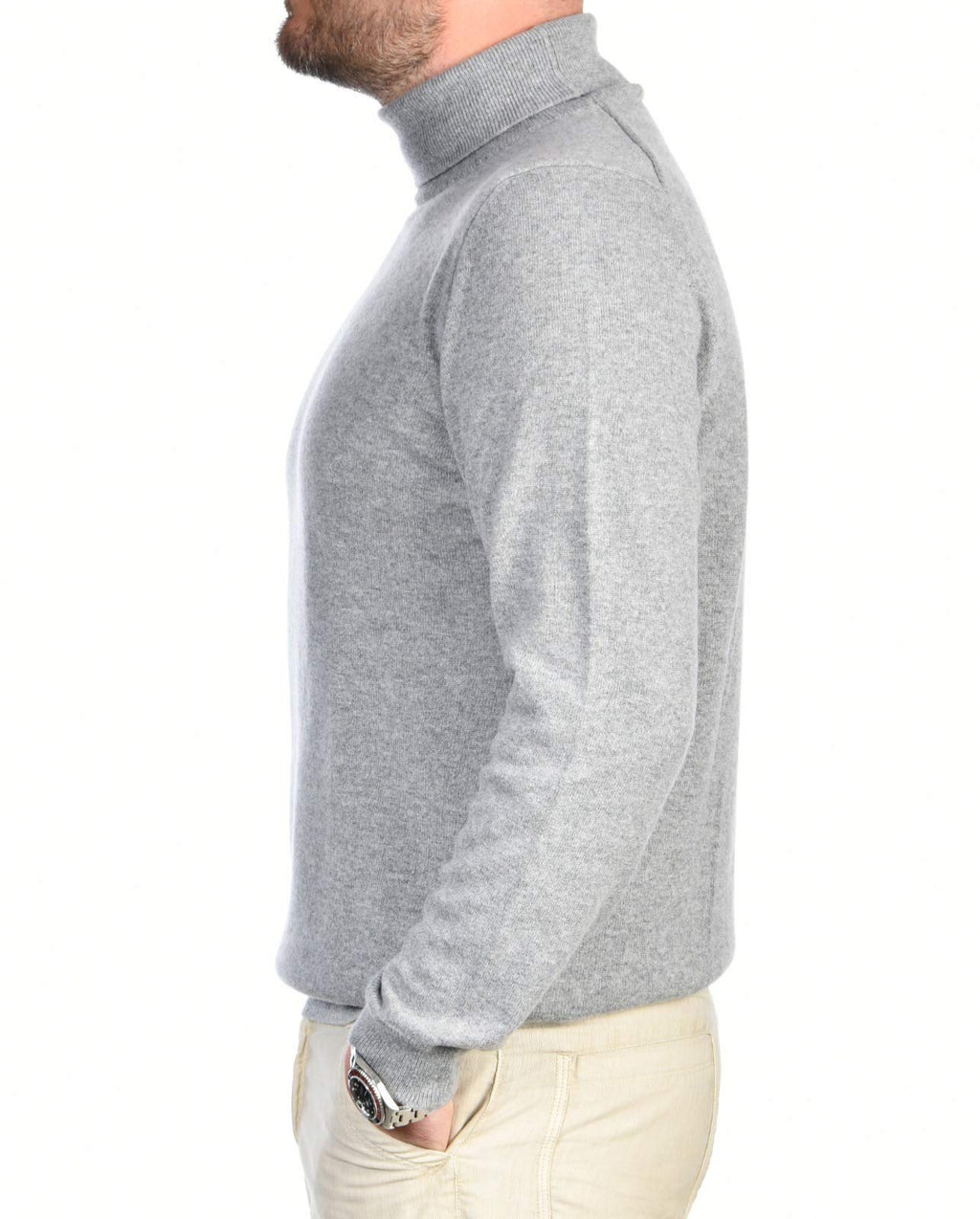 Cashmere Zone - Turtleneck Men's Winter Pullover Sweater Long Sleeve High Neck Warm Made of 5% Cashmere 25% Wool, 30% Viscose and 40% Polyamide