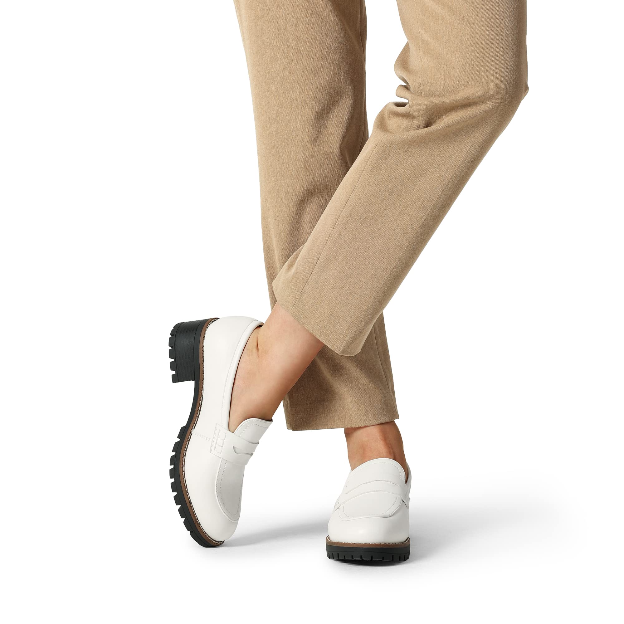 DREAM PAIRS Women's Casual Loafers with Platform and Comfortable Loafers Elegant Flat Shoes Spring Summer Autumn