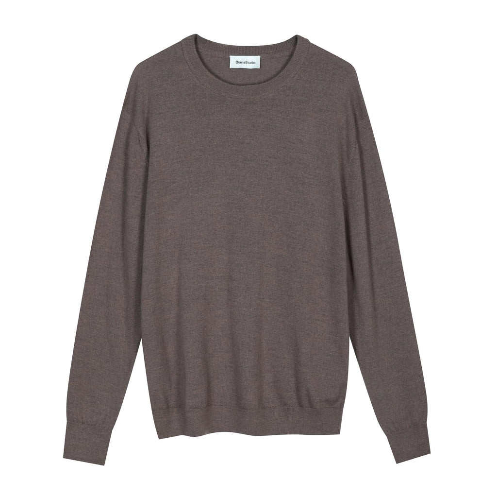 Men's Basic Crew Neck Sweater, 100% Merino Wool, Solid Colour, Long Sleeves, Regular Fit