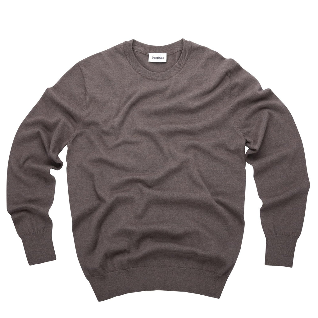 Men's Basic Crew Neck Sweater, 100% Merino Wool, Solid Colour, Long Sleeves, Regular Fit