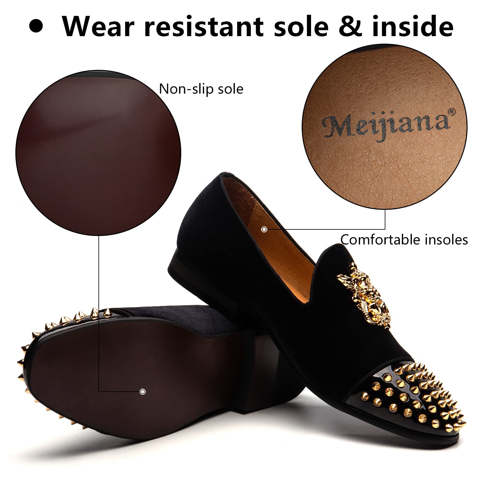 MEIJIANA Men's Formal Shoes, Loafers for Men, Classic Loafers, Faux Leather Shoes