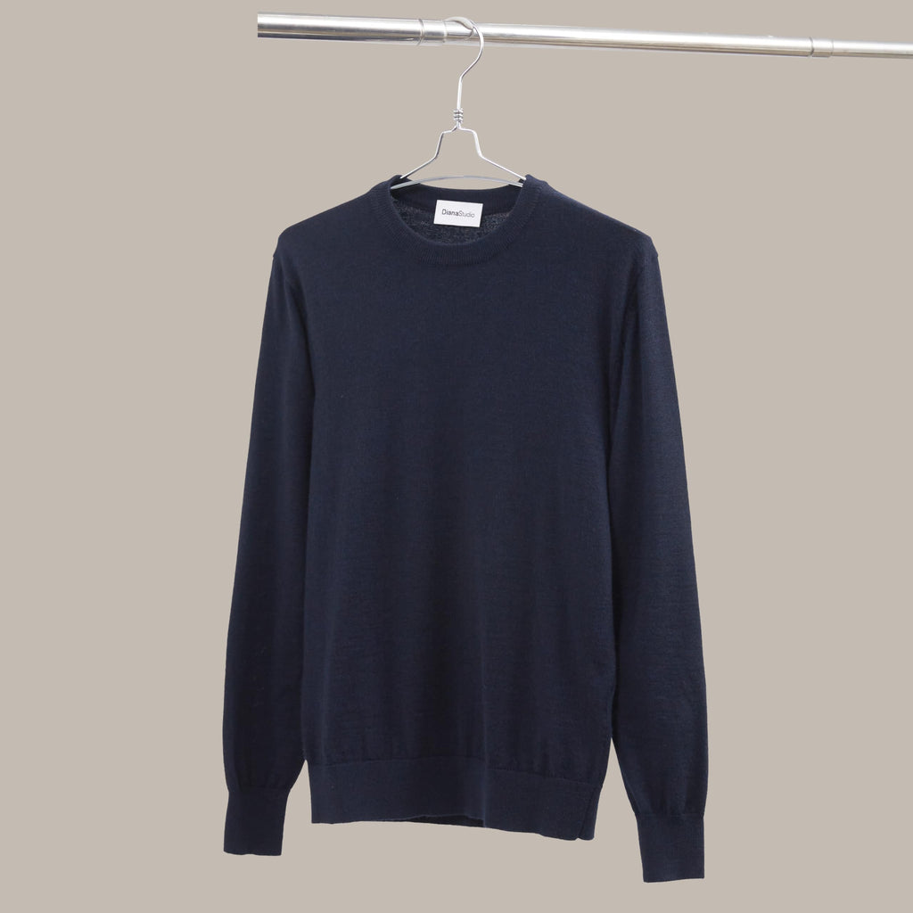 Men's Basic Crew Neck Sweater, 100% Merino Wool, Solid Colour, Long Sleeves, Regular Fit