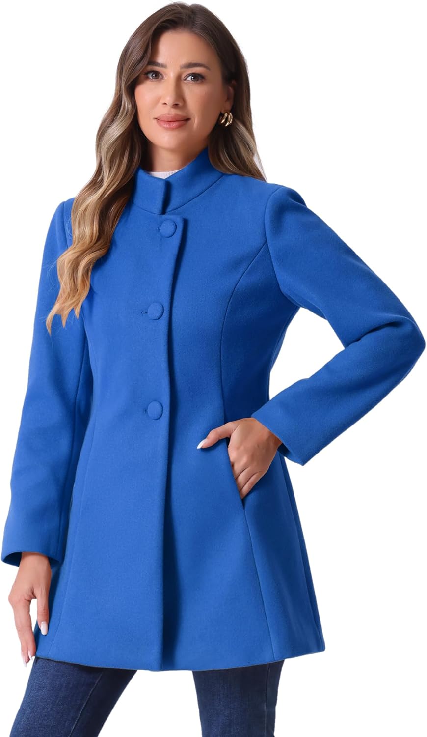 Cappotto bottonato in poliestere - women