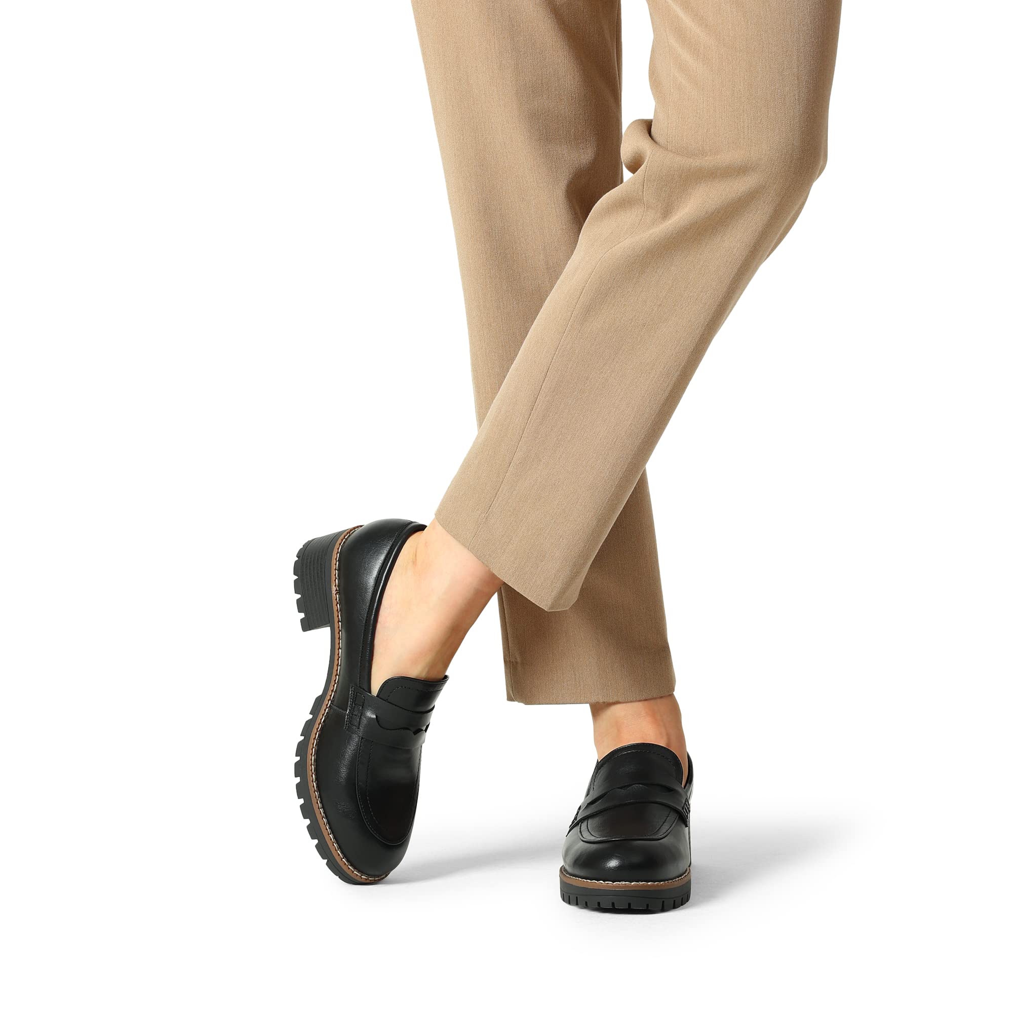 DREAM PAIRS Women's Casual Loafers with Platform and Comfortable Loafers Elegant Flat Shoes Spring Summer Autumn