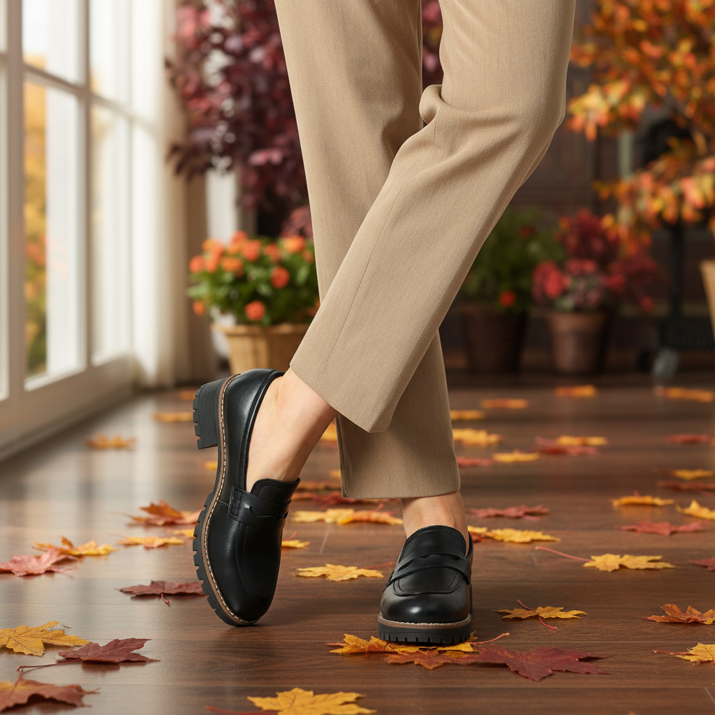 DREAM PAIRS Women's Casual Loafers with Platform and Comfortable Loafers Elegant Flat Shoes Spring Summer Autumn