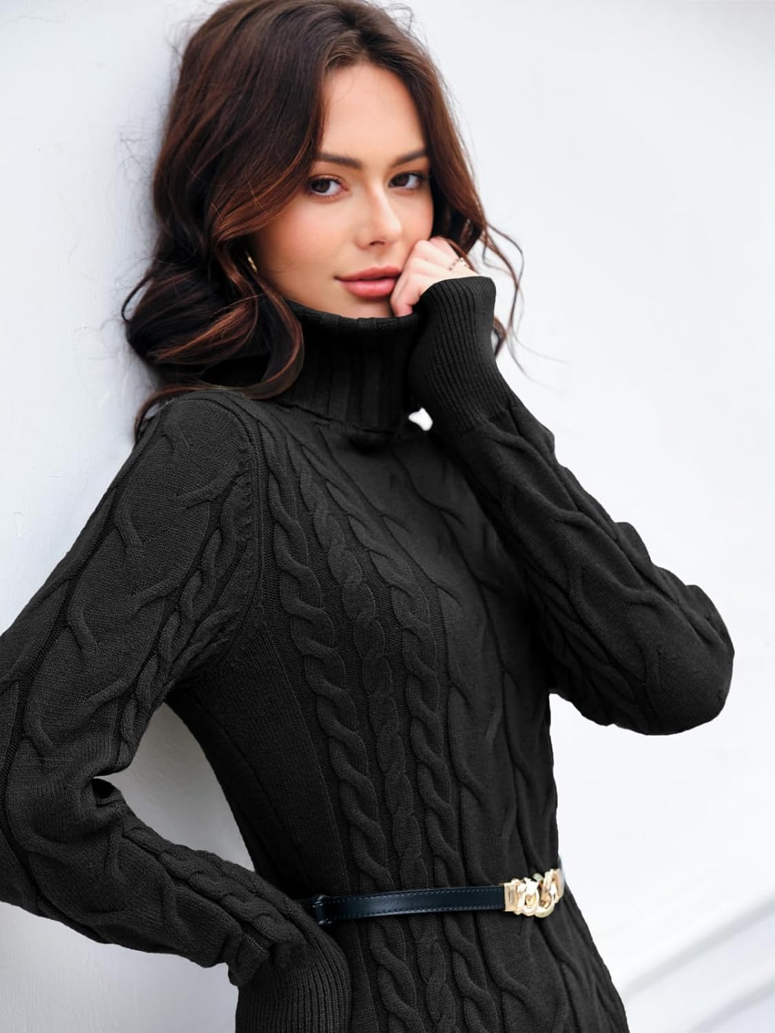 Ebifin Abito da donna a collo alto