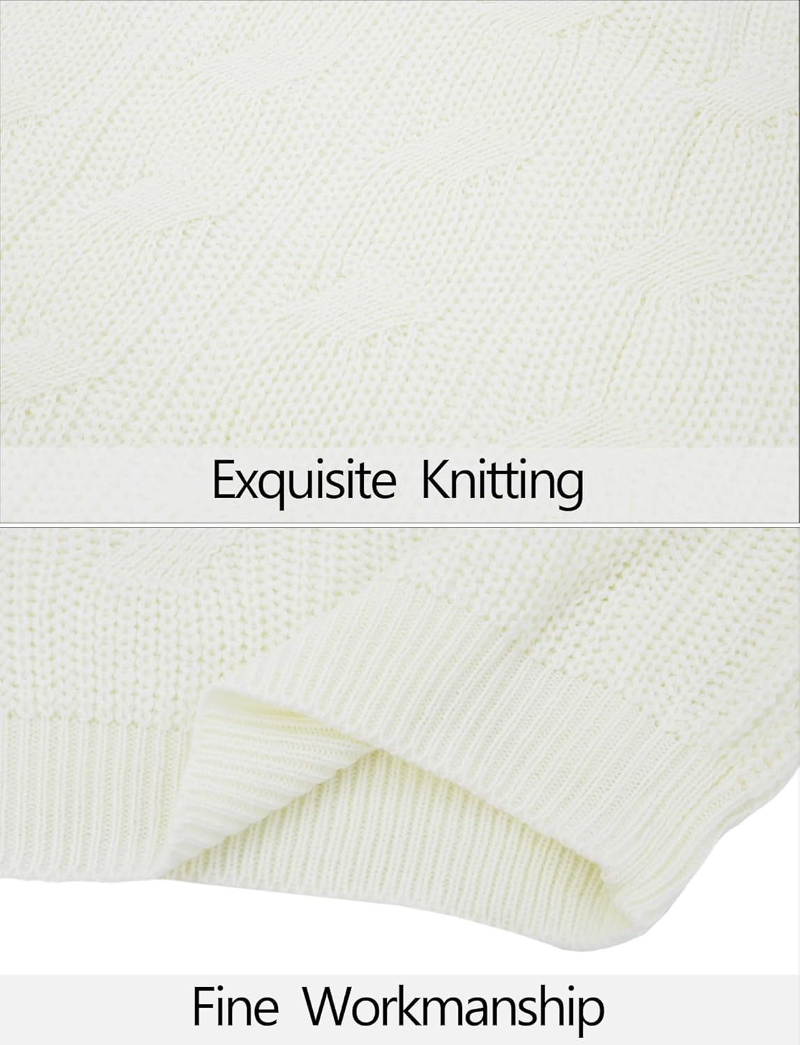 AIEOE Men's Knitted Sweater V-Neck Slim Fit Cable Knit Sweater