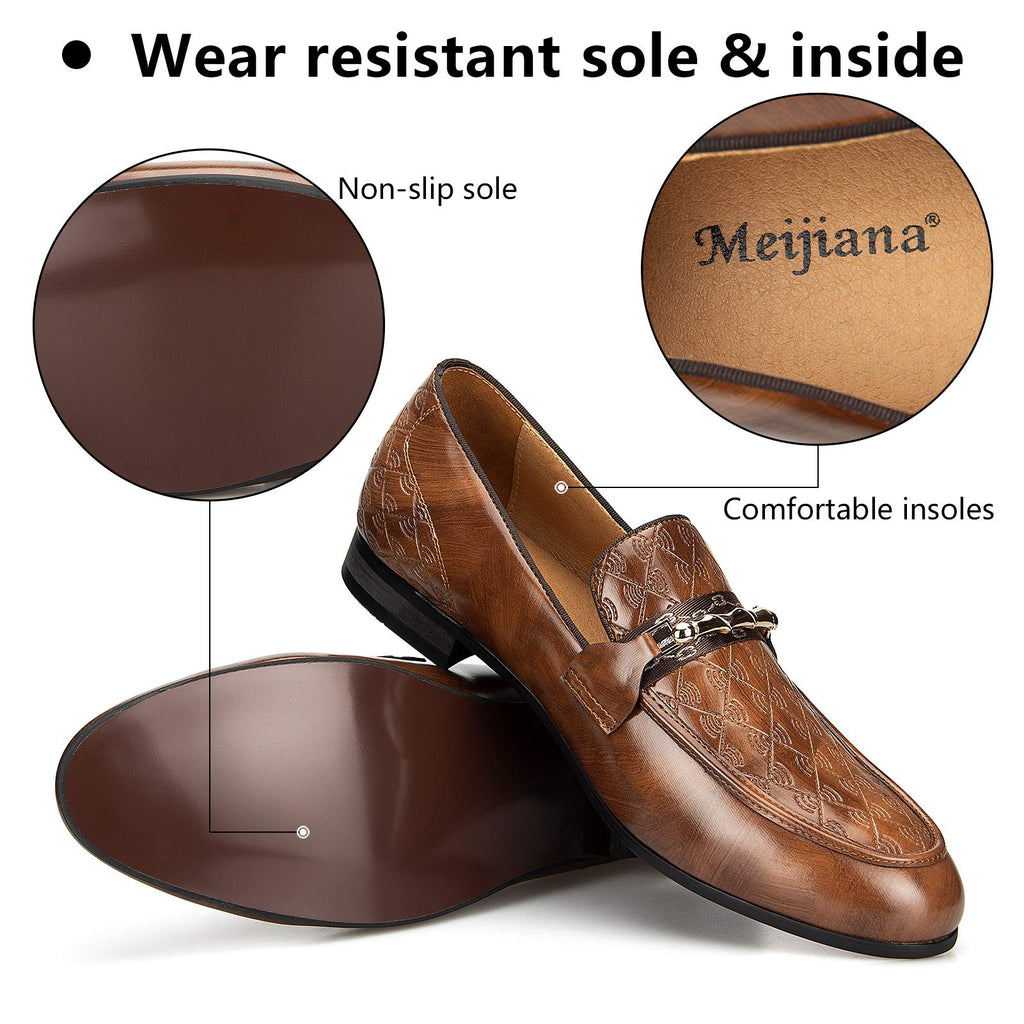 MEIJIANA Men's Formal Shoes, Loafers for Men, Classic Loafers, Faux Leather Shoes