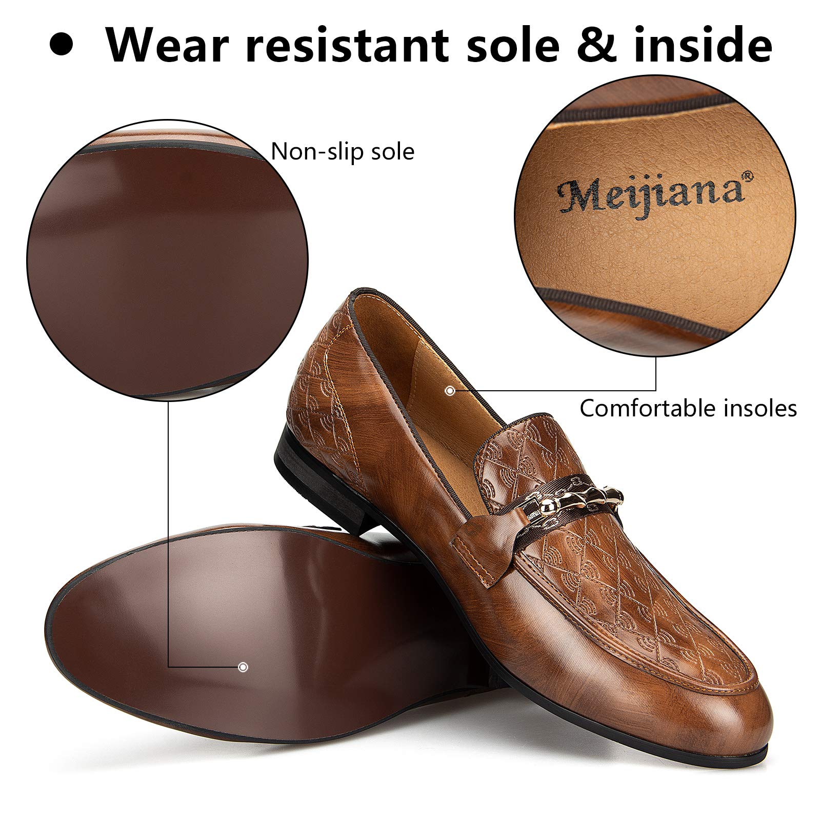 MEIJIANA Men's Formal Shoes, Loafers for Men, Classic Loafers, Faux Leather Shoes