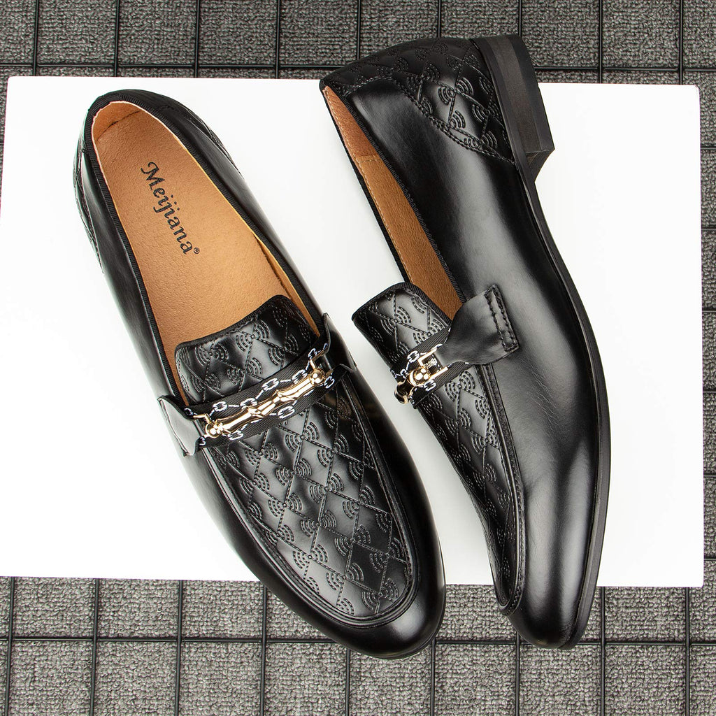 MEIJIANA Men's Formal Shoes, Loafers for Men, Classic Loafers, Faux Leather Shoes