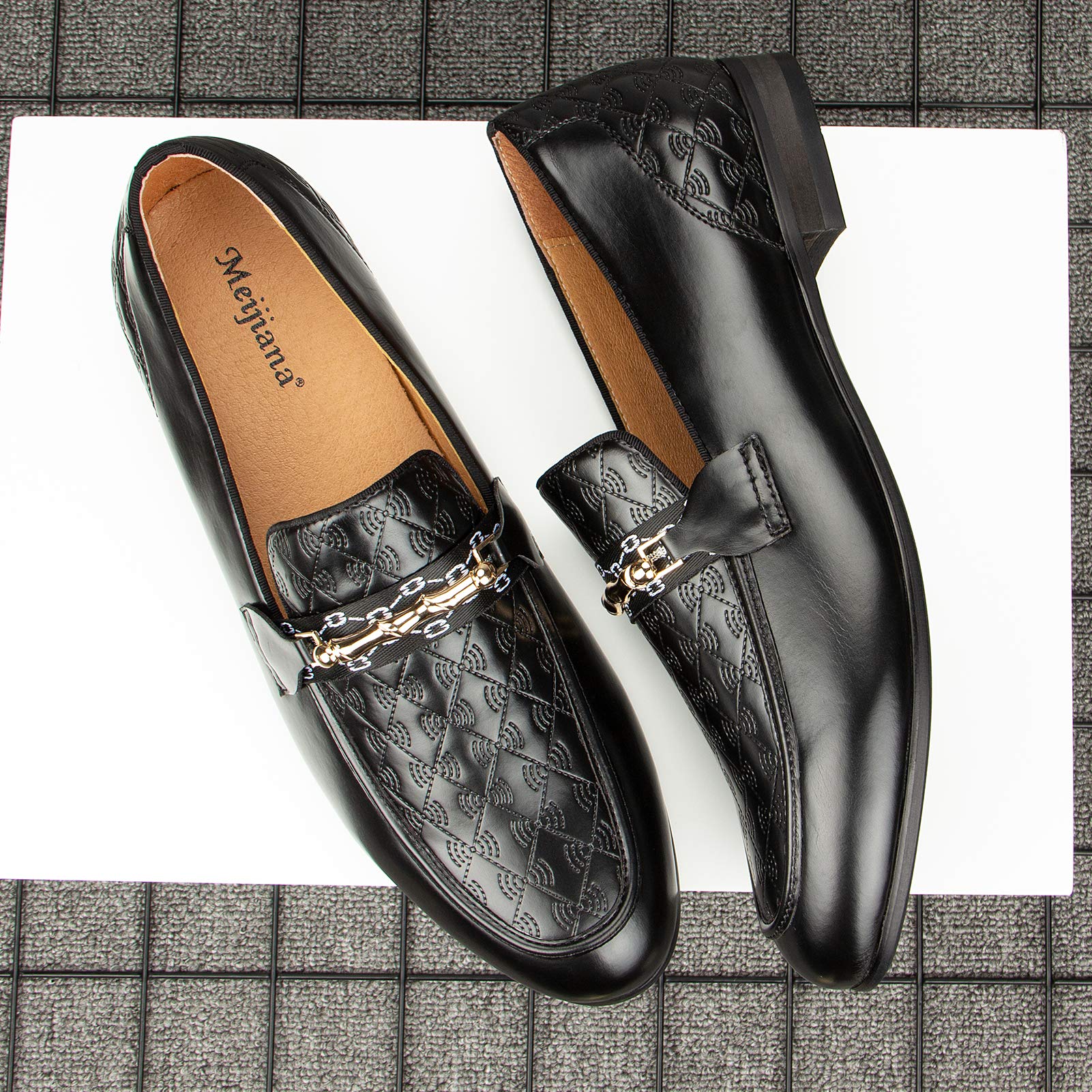 MEIJIANA Men's Formal Shoes, Loafers for Men, Classic Loafers, Faux Leather Shoes