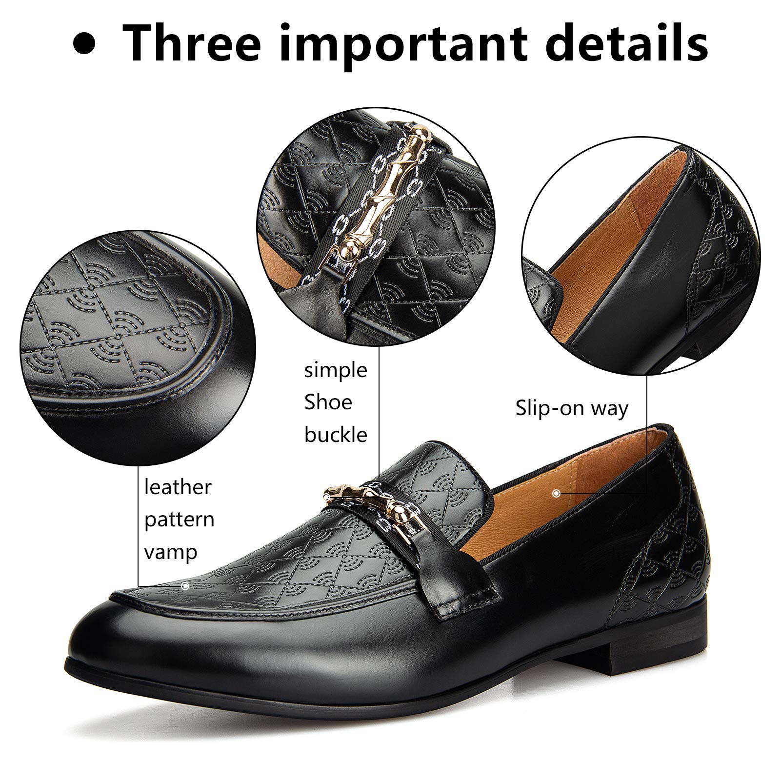 MEIJIANA Men's Formal Shoes, Loafers for Men, Classic Loafers, Faux Leather Shoes
