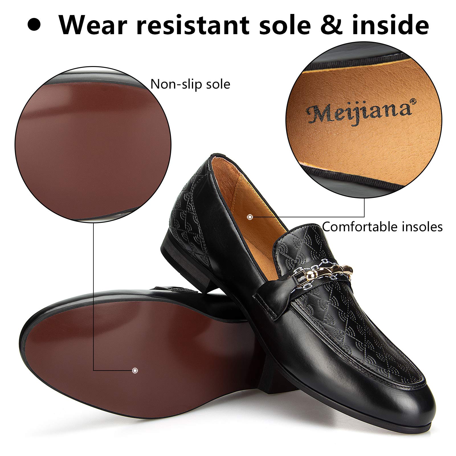MEIJIANA Men's Formal Shoes, Loafers for Men, Classic Loafers, Faux Leather Shoes