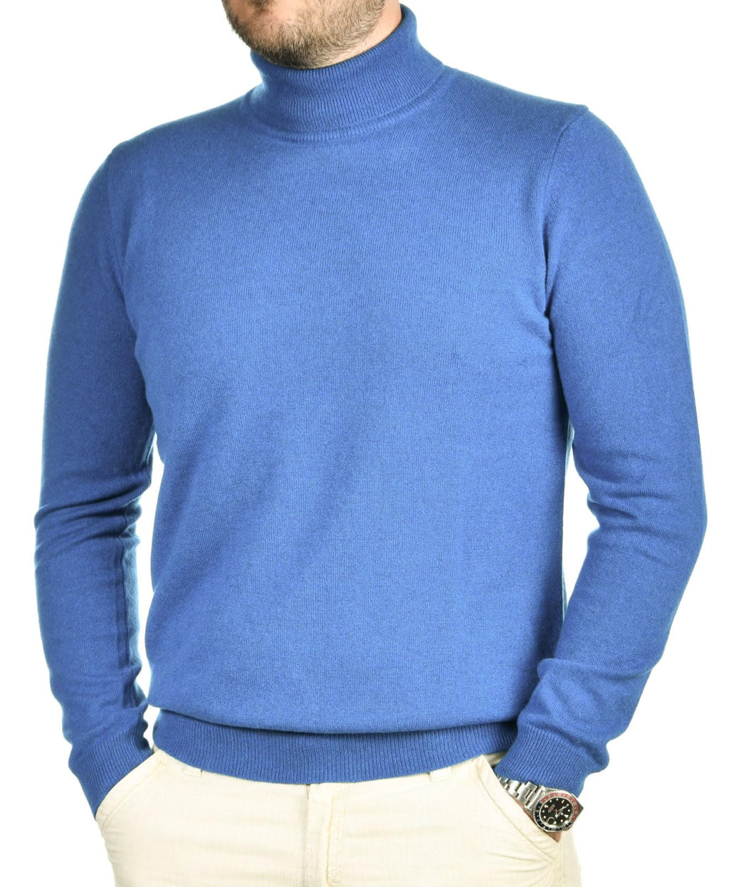 Cashmere Zone - Turtleneck Men's Winter Pullover Sweater Long Sleeve High Neck Warm Made of 5% Cashmere 25% Wool, 30% Viscose and 40% Polyamide