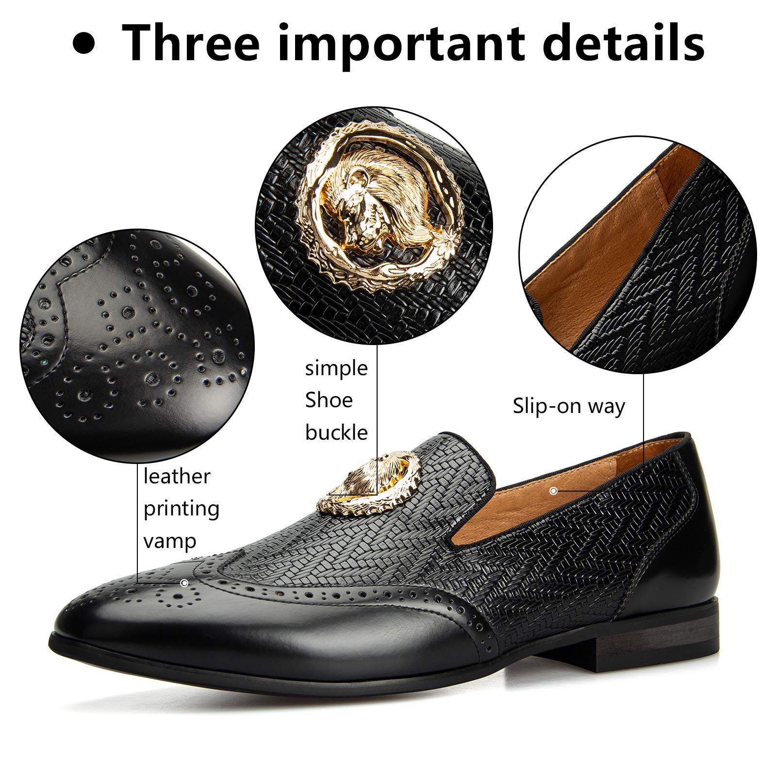 MEIJIANA Men's Formal Shoes, Loafers for Men, Classic Loafers, Faux Leather Shoes