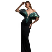 Summer New Bandage Elegant Socialite Beaded Waist Slimming Long Dress