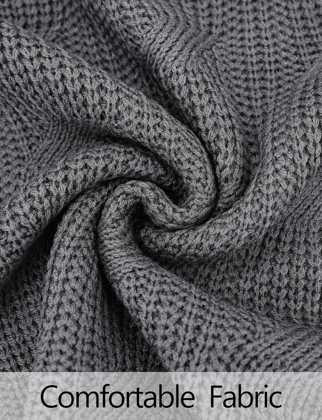 AIEOE Men's Knitted Sweater V-Neck Slim Fit Cable Knit Sweater