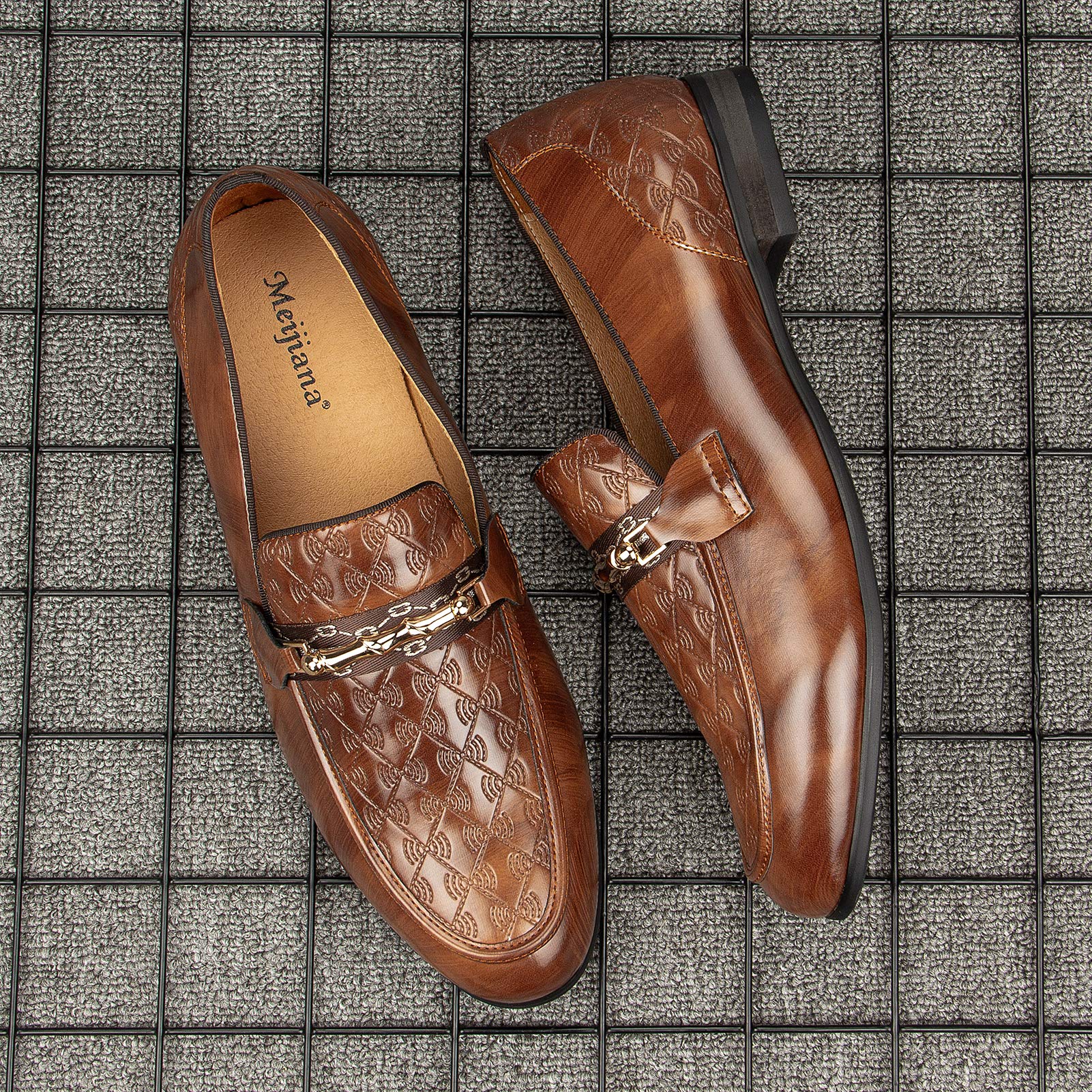 MEIJIANA Men's Formal Shoes, Loafers for Men, Classic Loafers, Faux Leather Shoes