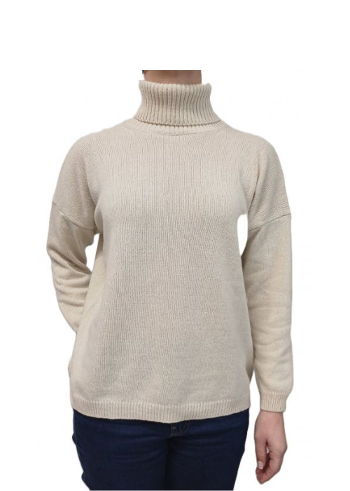 Women's Oversized High Neck Cashmere Sweater Regenerated-0