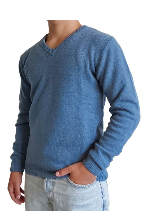 Maglia Uomo Scollo a V in Cashmere Rigenerato Finezza 7