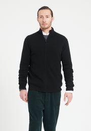 LUKE 8 men’s black cashmere zip-up waistcoat