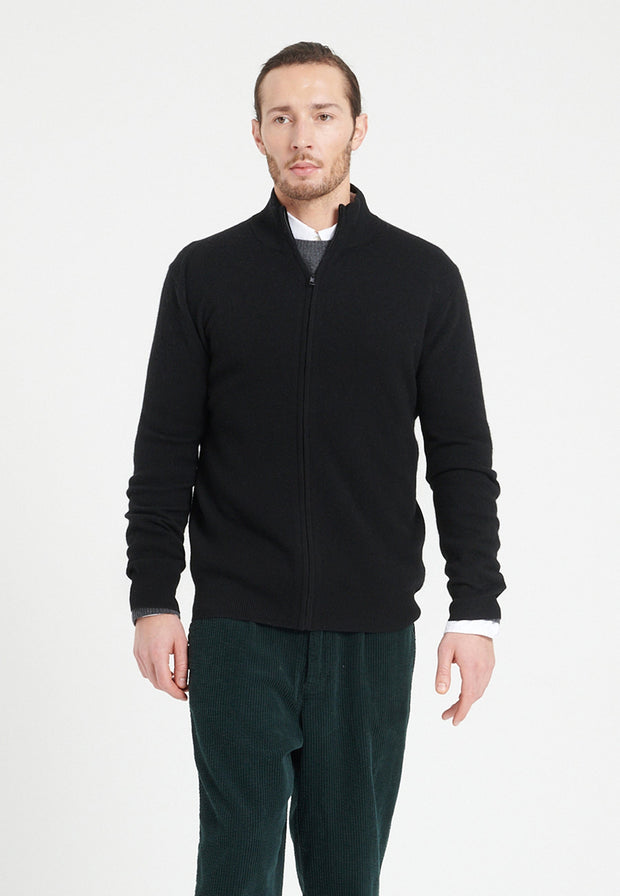 LUKE 8 men’s black cashmere zip-up waistcoat