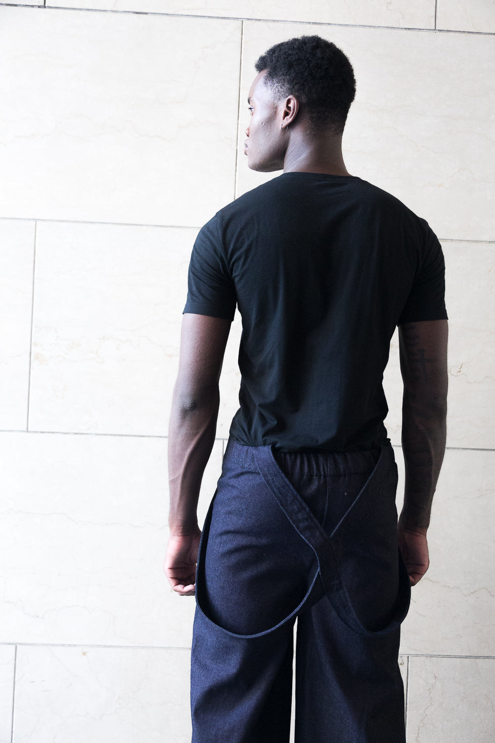 Pantaloni modern style elasticizzati con bretelle - unisex