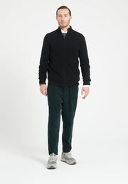 LUKE 8 men’s black cashmere zip-up waistcoat